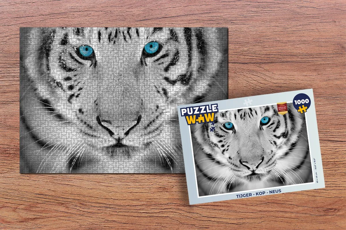 PuzzleWow Tijger Kop Neus Legpuzzel 1000 Stuks - Multicolor