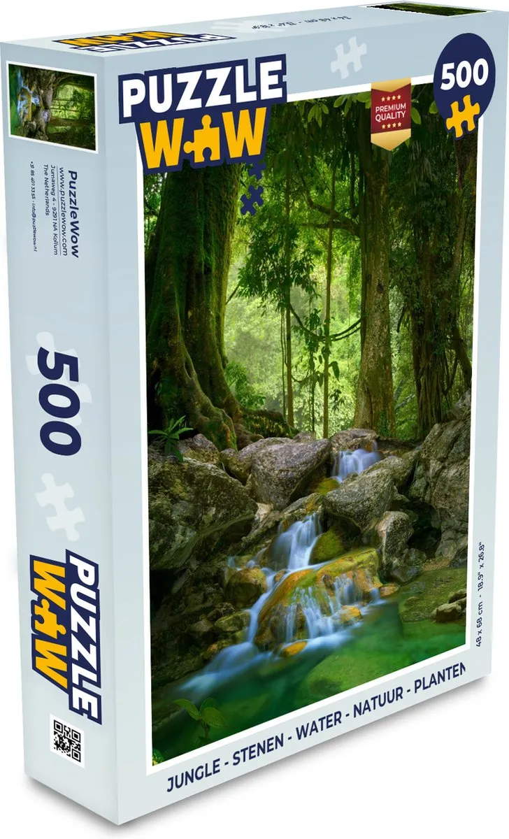 PuzzleWow Jungle Stenen Water Natuur Legpuzzel 500 Stuks - Multicolor