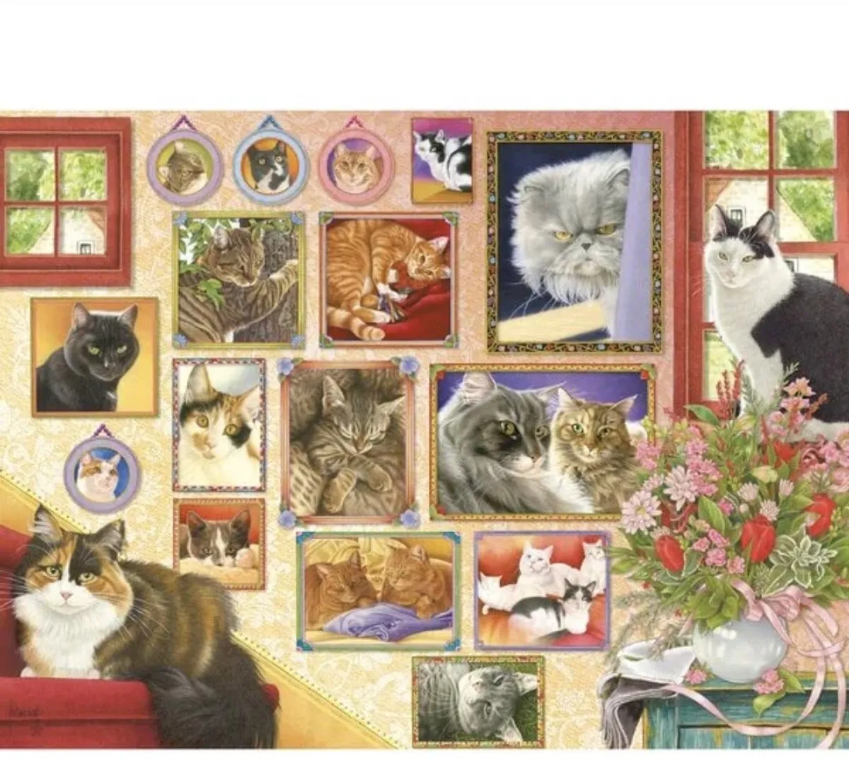 Jumbo Puzzel Francien Cat Portraits 950 Stuks - Multicolor