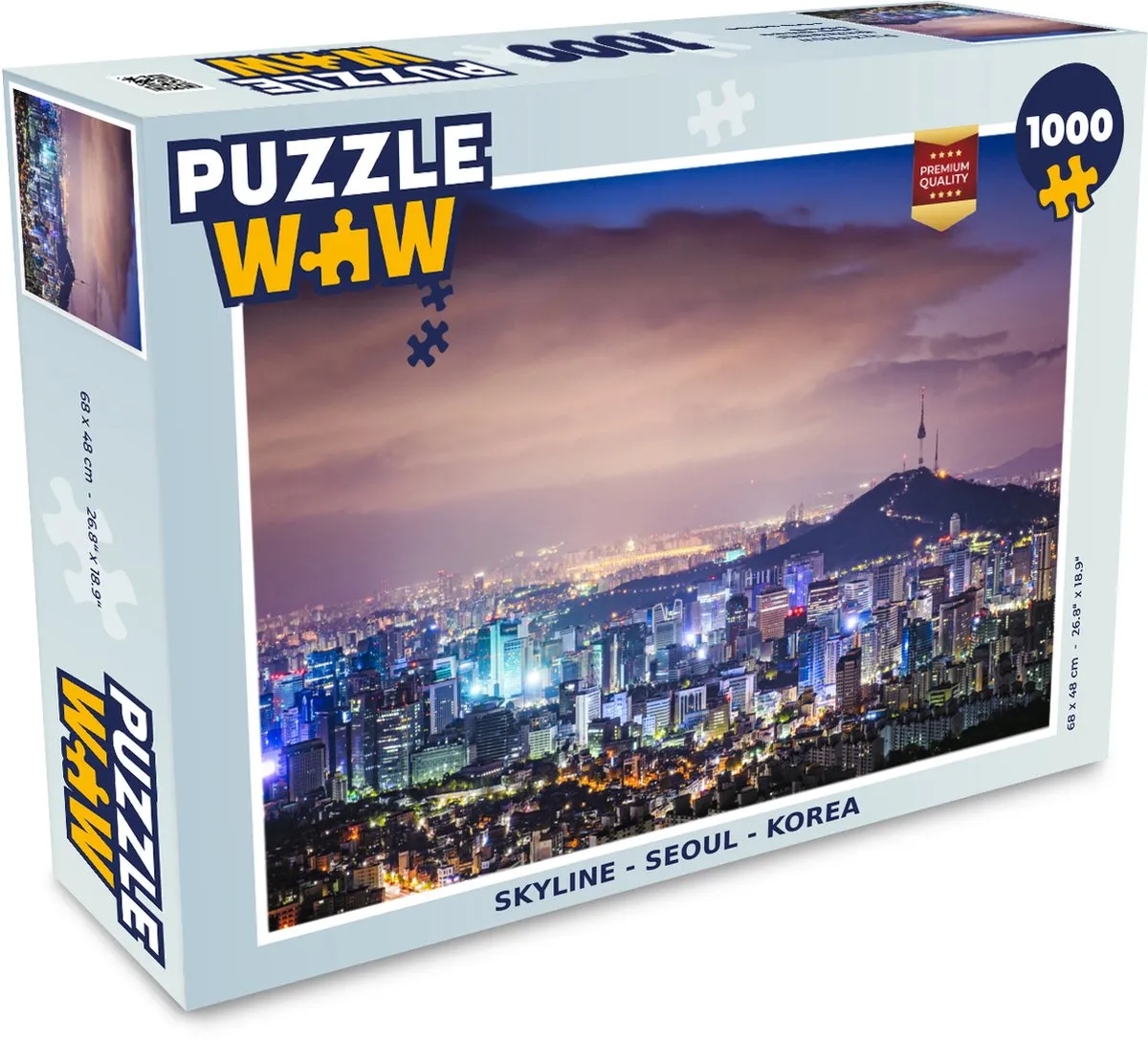 PuzzleWow Seoul Skyline Legpuzzel 1000 Stuks