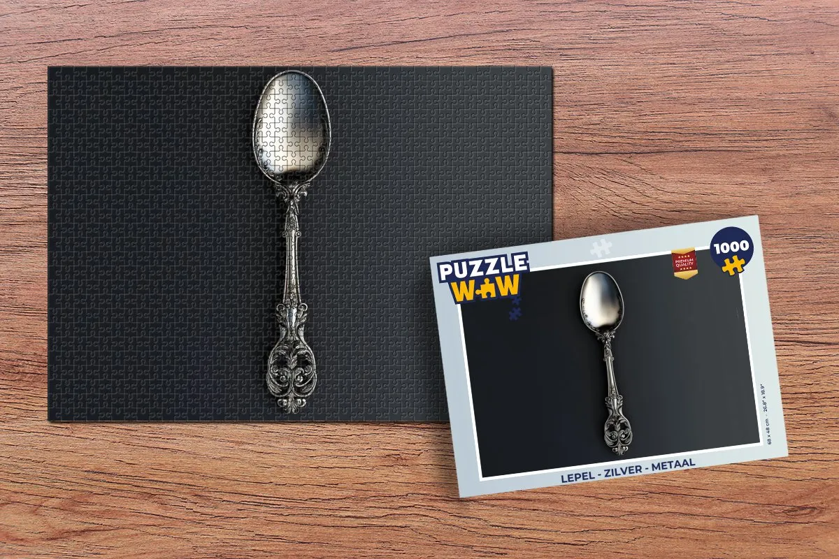 PuzzleWow Lepel Puzzel 1000 Stuks - Zilver