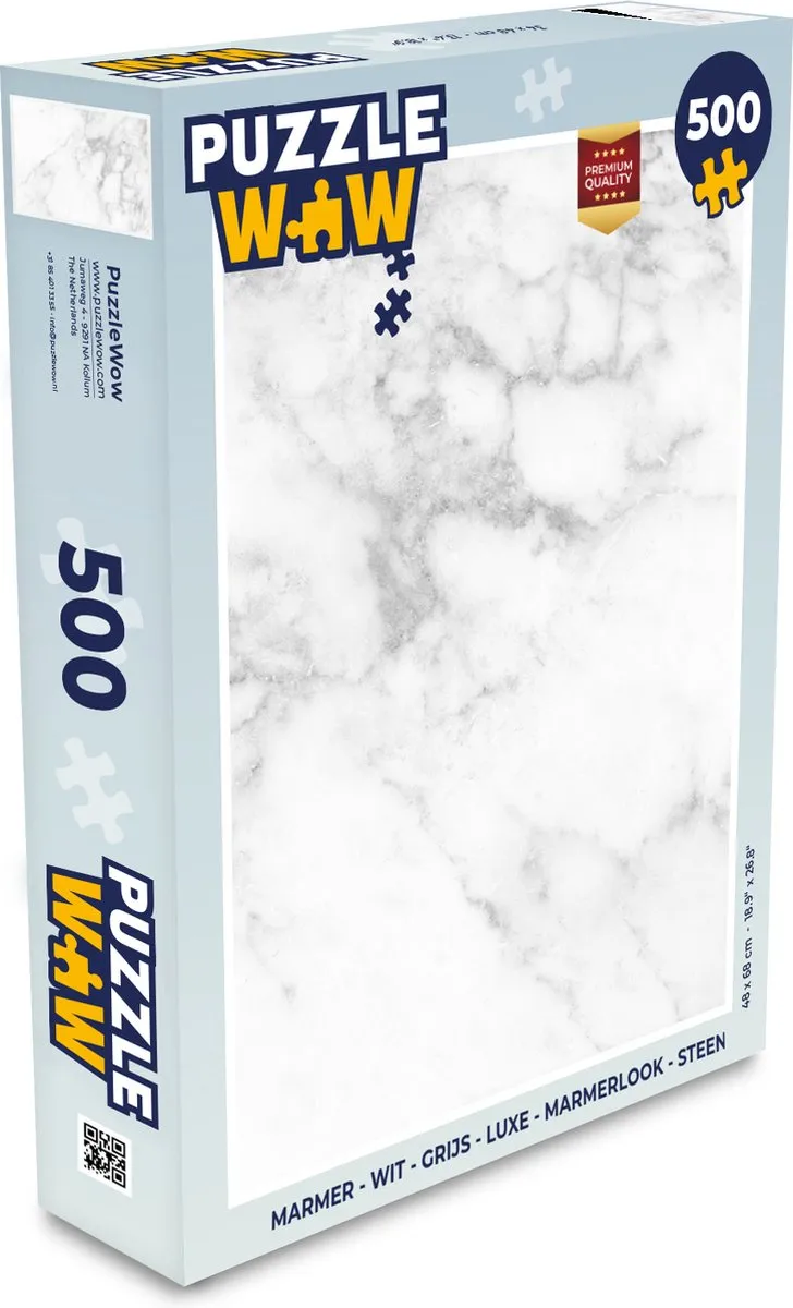 PuzzleWow Marmerlook Legpuzzel 500 Stuks - Multicolor
