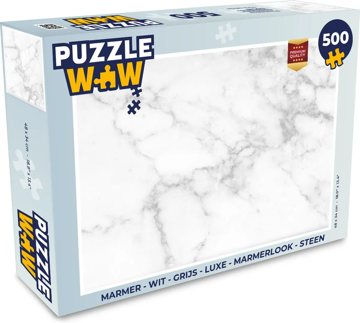 PuzzleWow Marmerlook Legpuzzel 500 Stuks - Multicolor