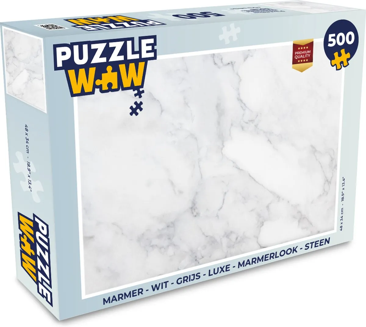 PuzzleWow Marmerlook Legpuzzel 500 Stuks - Multicolor