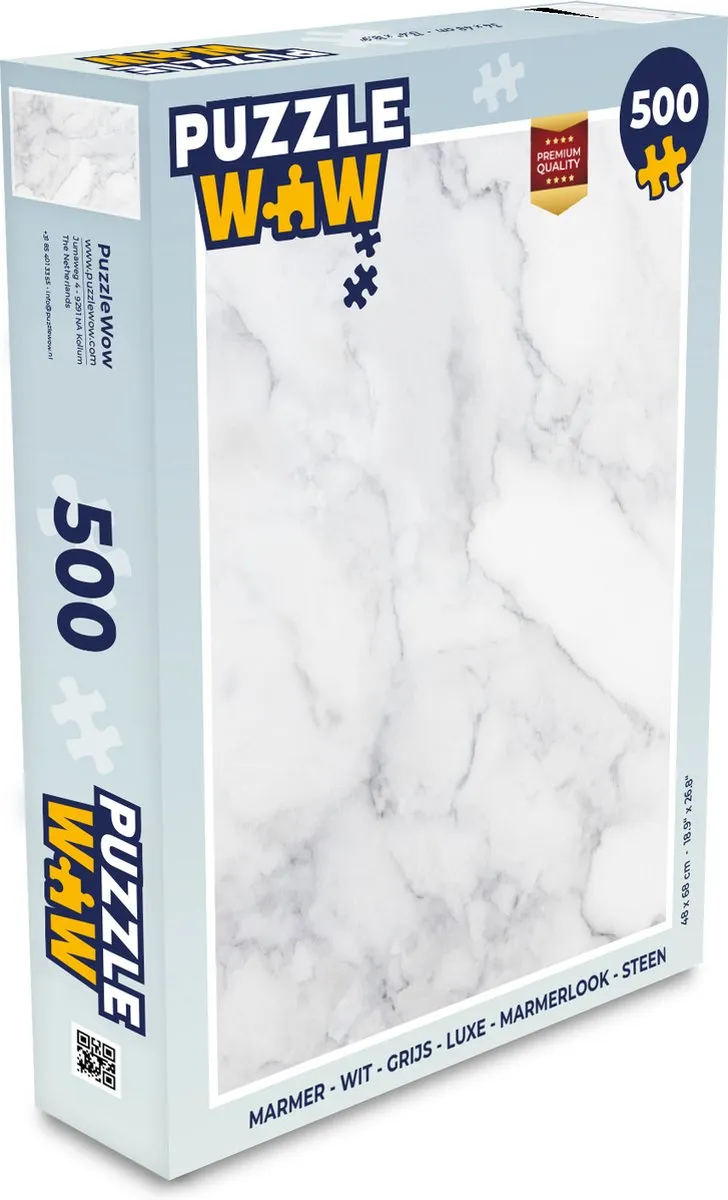 PuzzleWow Marmerlook Legpuzzel 500 Stuks - Multicolor
