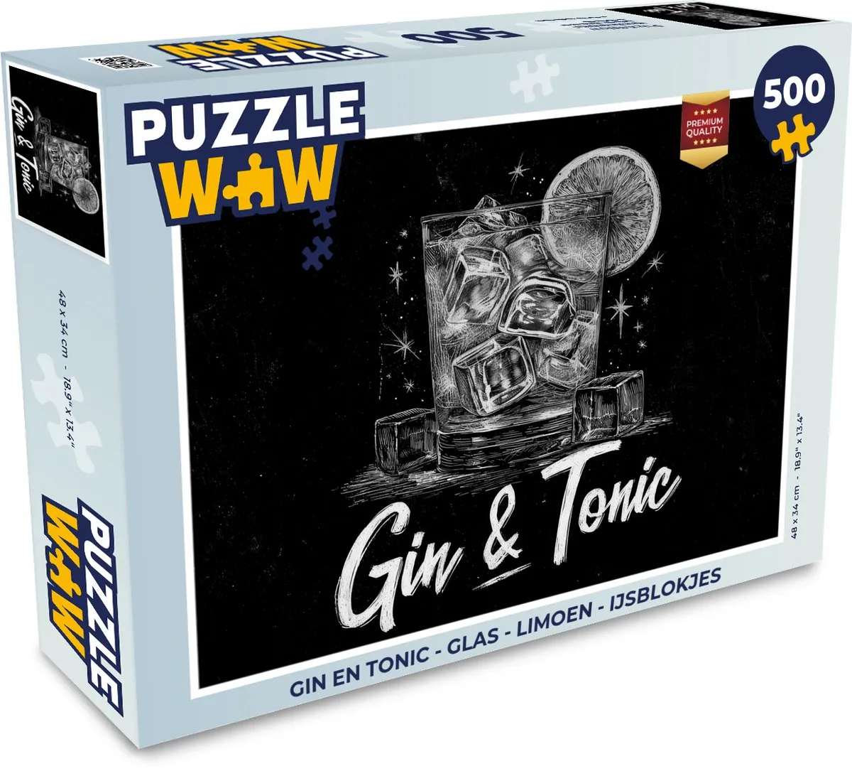 PuzzleWow Gin & Tonic IJsblokjes Puzzel 500 Stuks