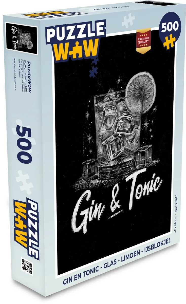 PuzzleWow Gin & Tonic IJsblokjes Puzzel 500 Stuks