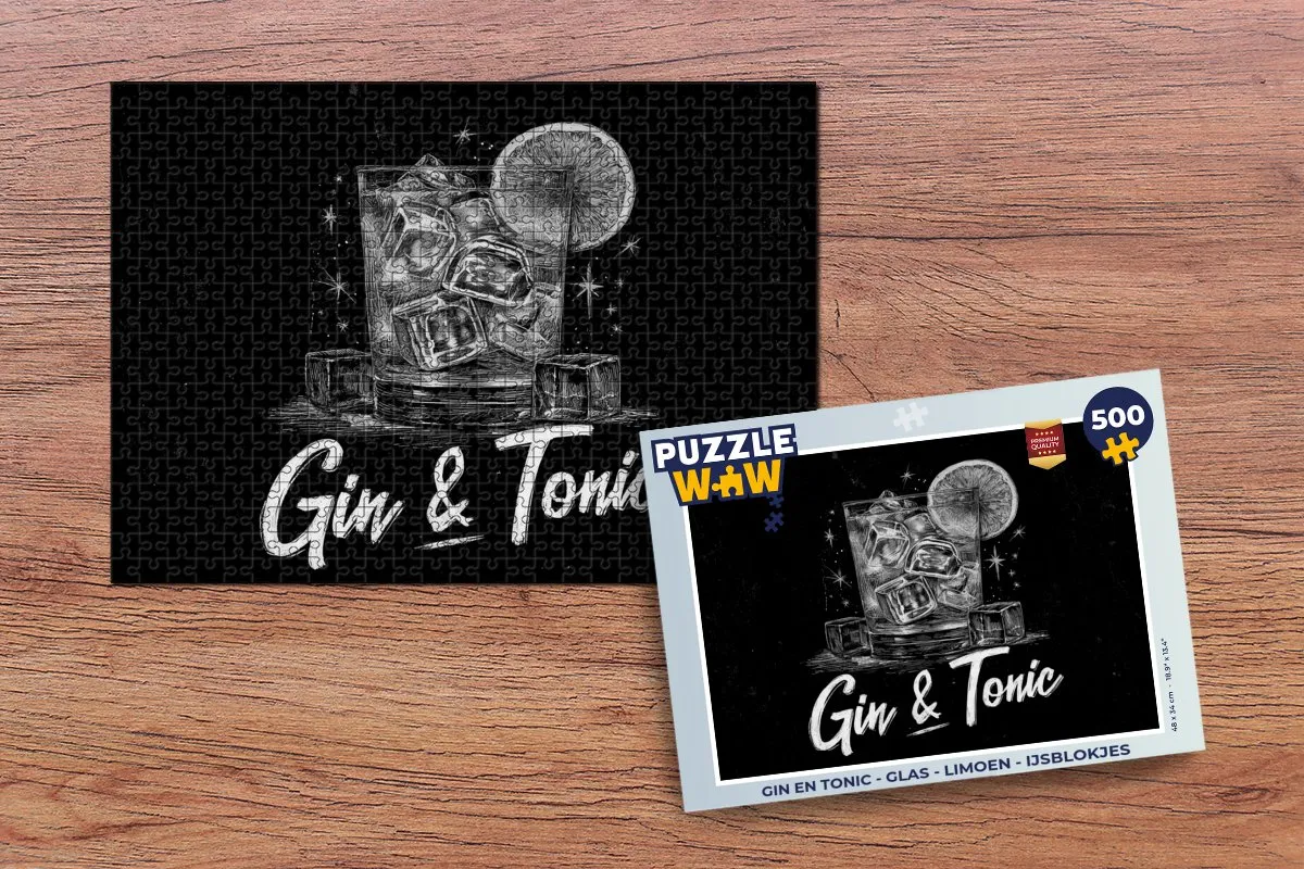 PuzzleWow Gin & Tonic IJsblokjes Puzzel 500 Stuks