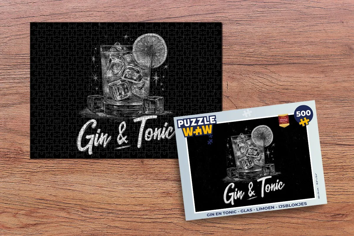 PuzzleWow Gin & Tonic IJsblokjes Puzzel 500 Stuks