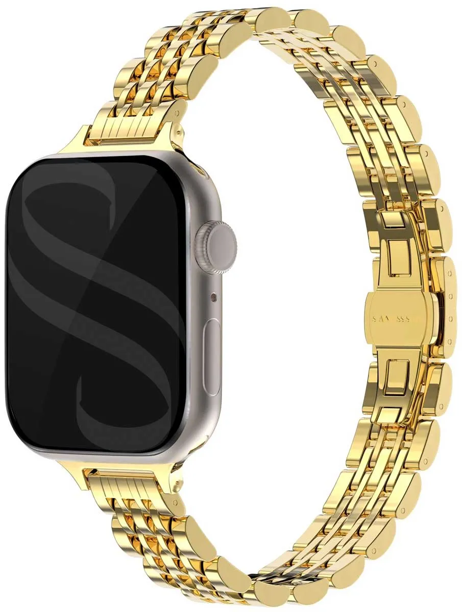 Selencia Slim Steel Schakelbandje Apple Watch 42mm - Goud