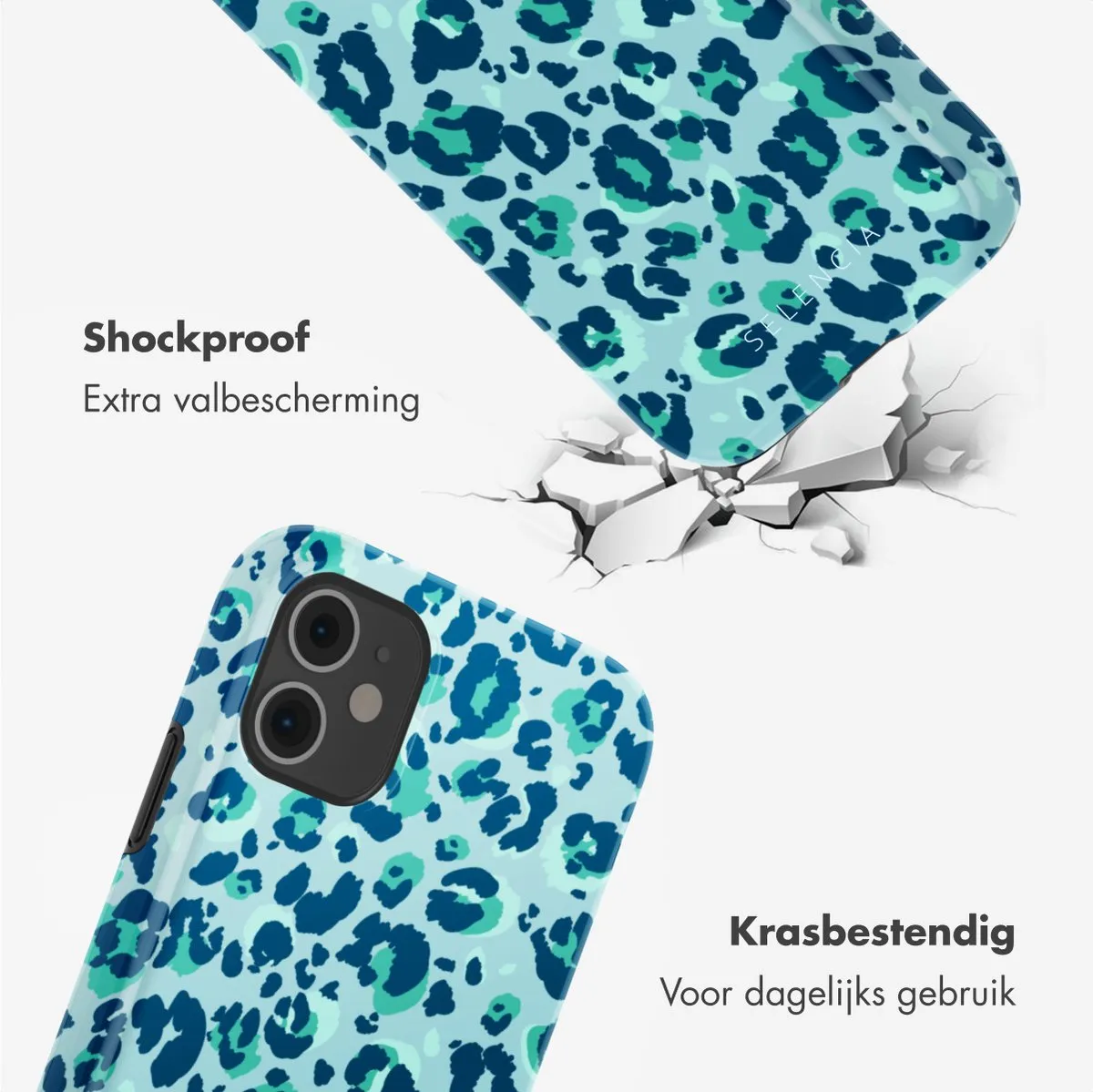 Selencia Hoesje iPhone 11 Wild Spots Light Blue