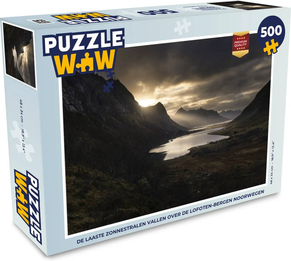 PuzzleWow Lofoten Bergen Noorwegen Legpuzzel 500 Stuks