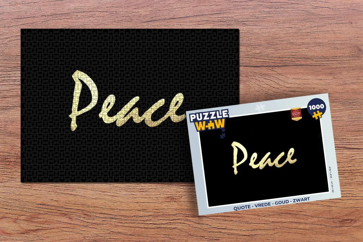 PuzzleWow Quote Vrede Legpuzzel 1000 Stuks - Multicolor