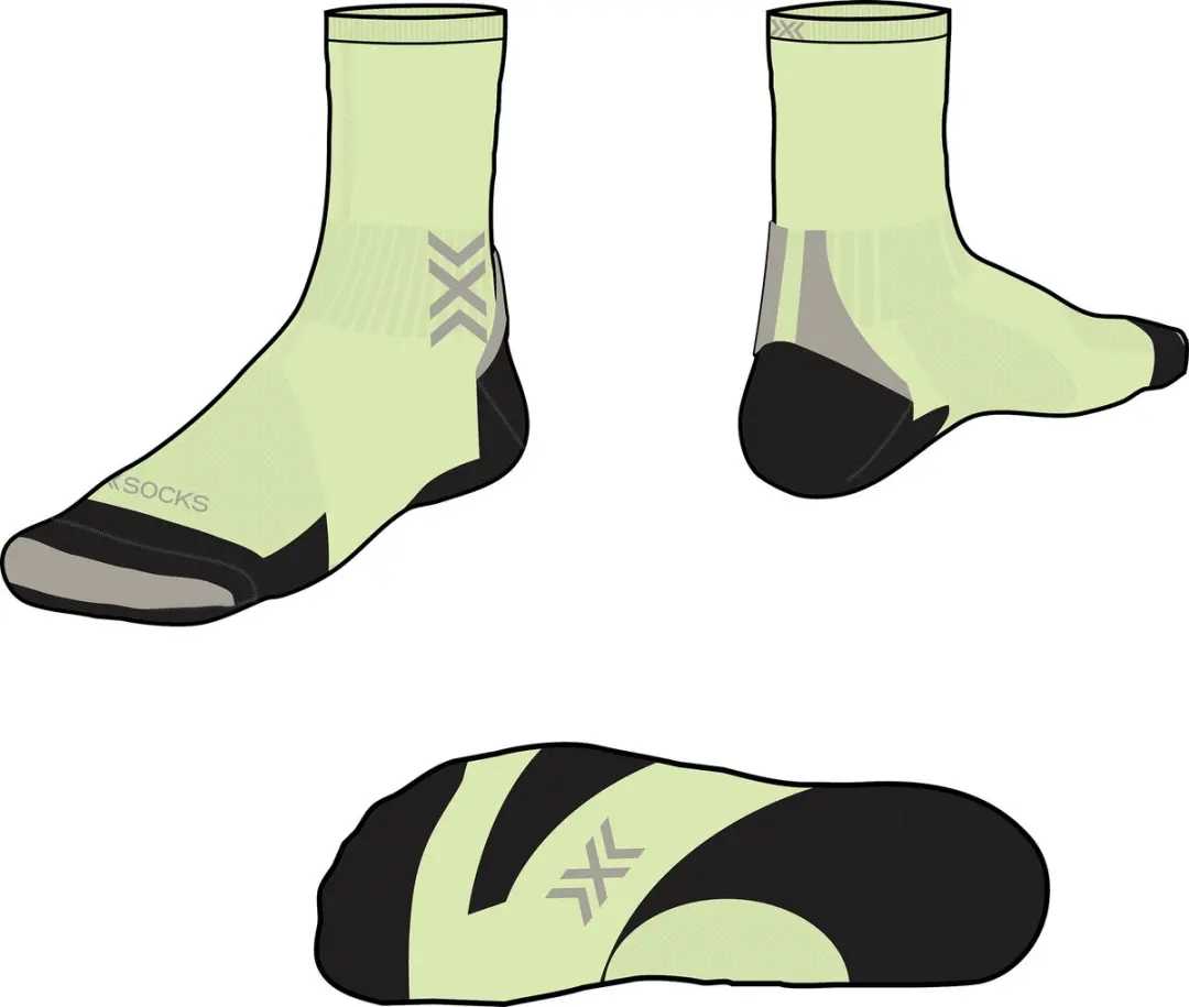 X-Bionic Run Discover Crew Hardloopsokken 42-44 - Neolime/X Zwart - afbeelding 6 van 6