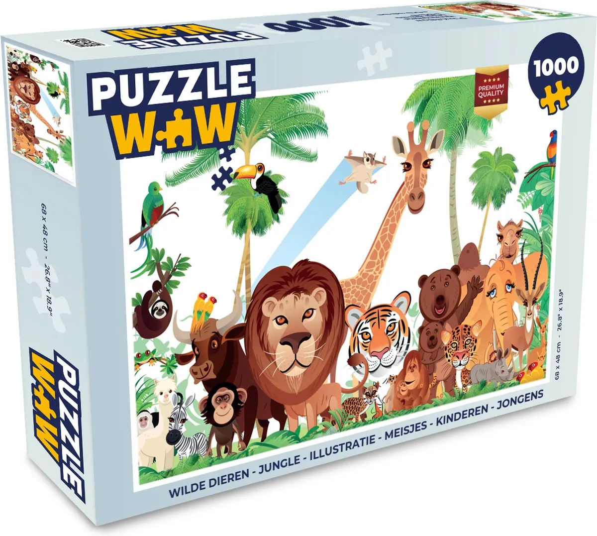 PuzzleWow Wilde Dieren Jungle Legpuzzel 1000 Stuks