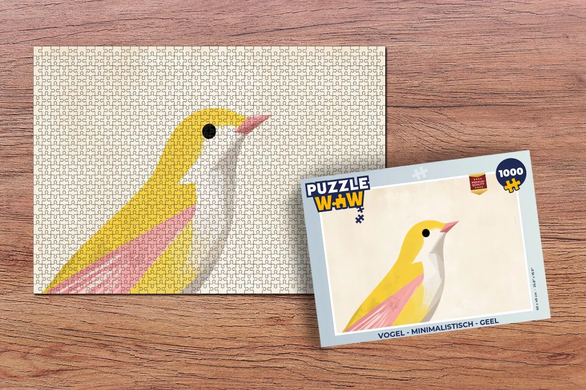 PuzzleWow Vogel Legpuzzel 1000 Stuks - Geel