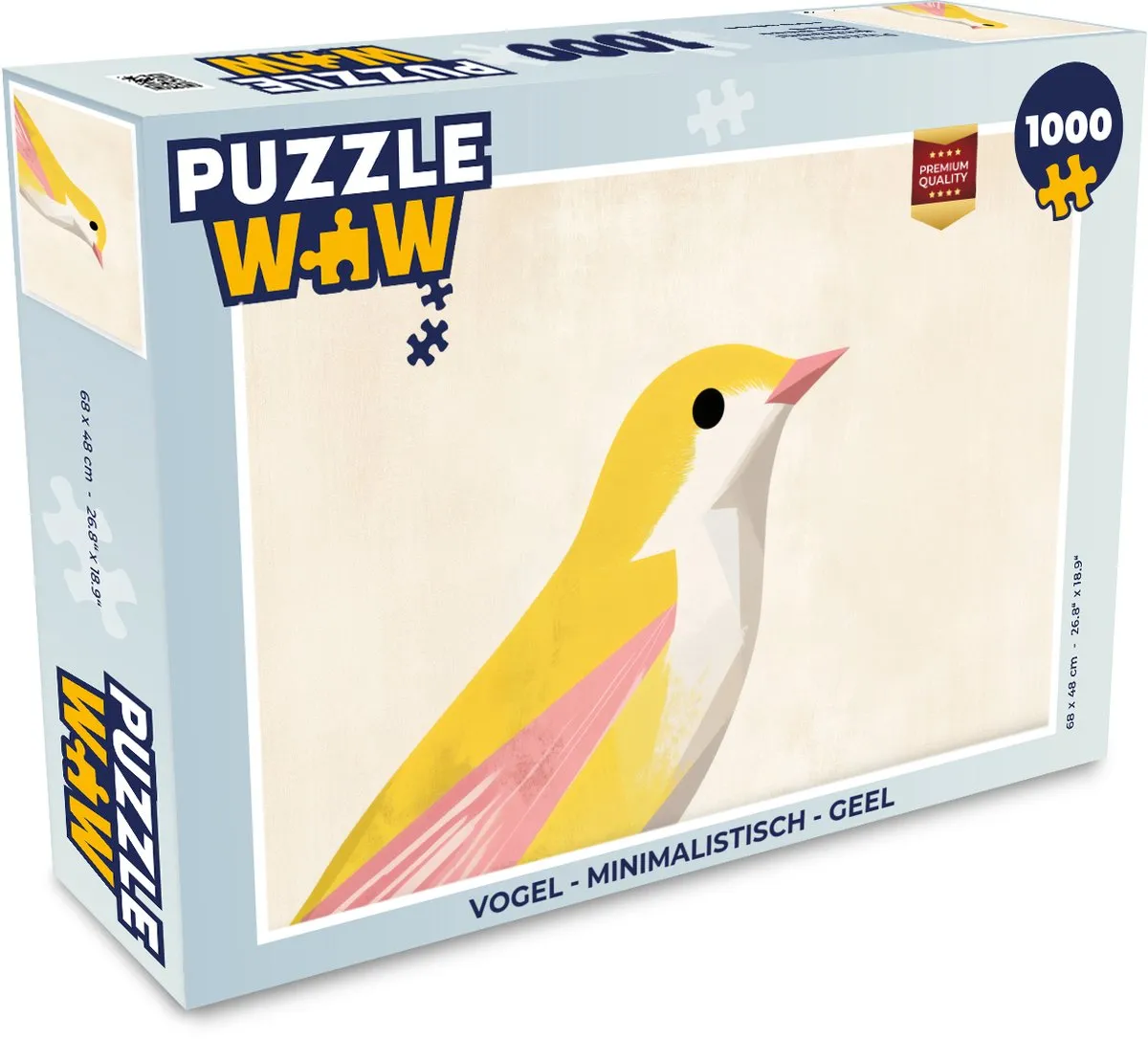 PuzzleWow Vogel Legpuzzel 1000 Stuks - Geel