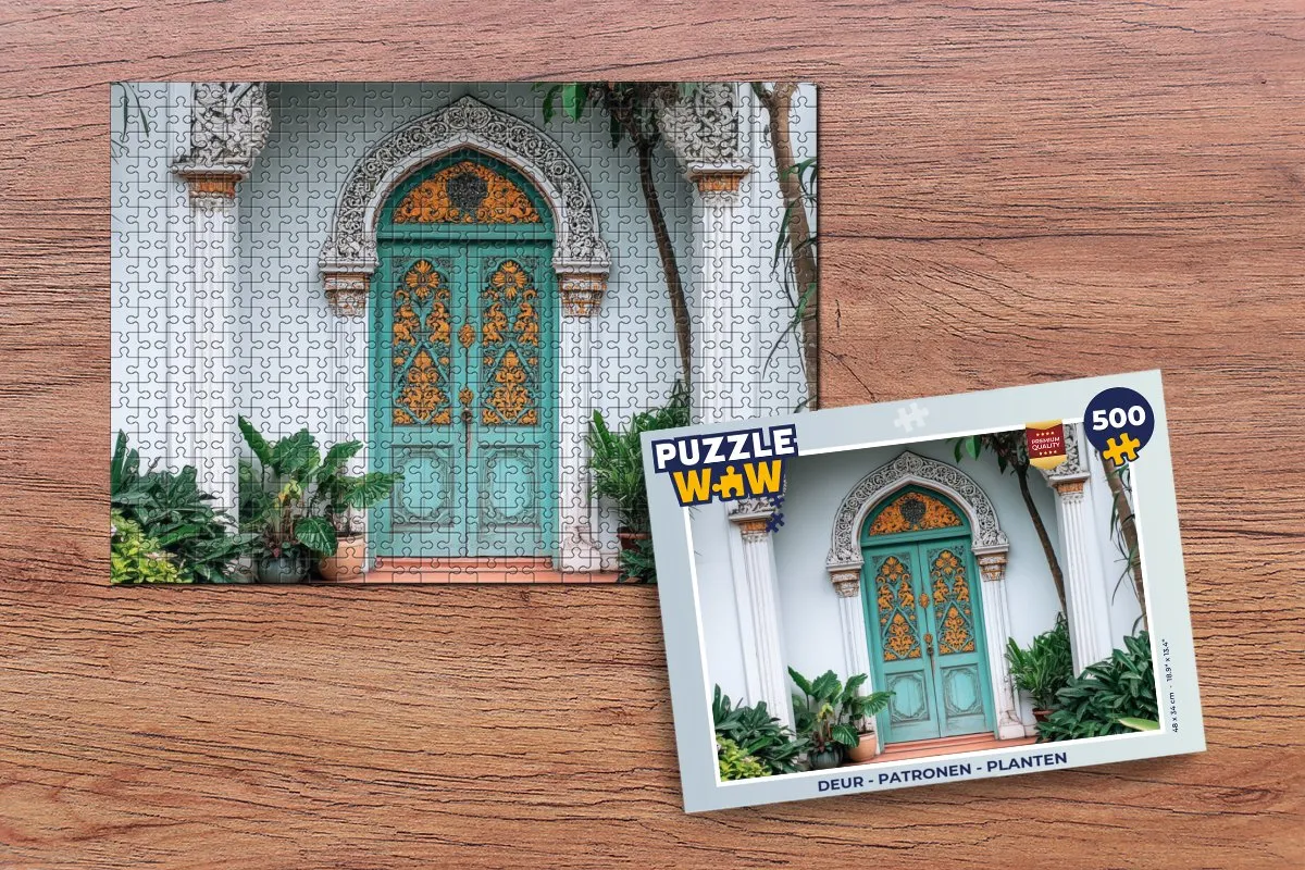 PuzzleWow Deur Patronen Planten Legpuzzel 500 Stuks - Tropisch