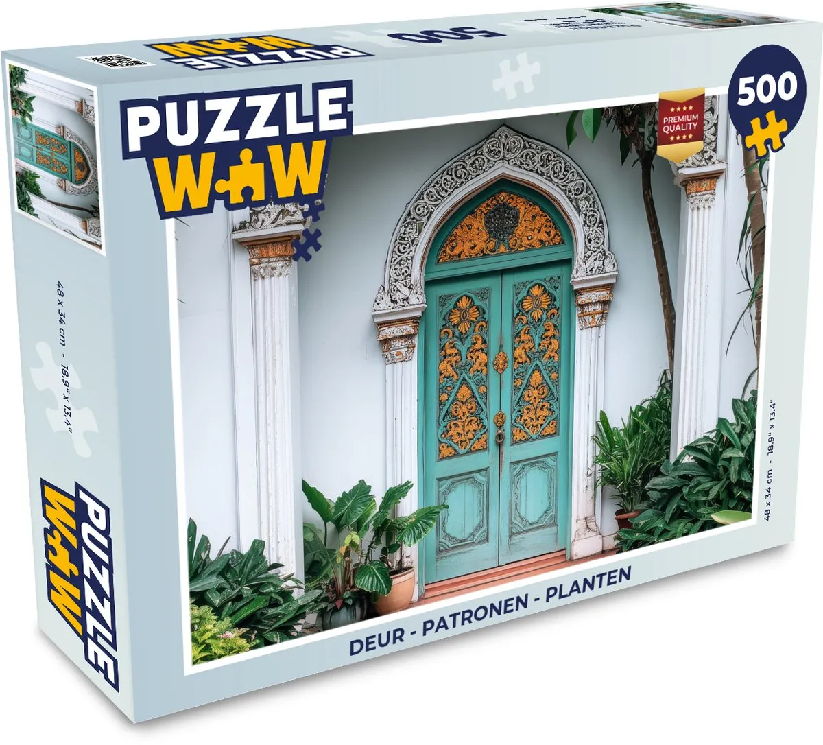 PuzzleWow Deur Patronen Planten Legpuzzel 500 Stuks - Tropisch