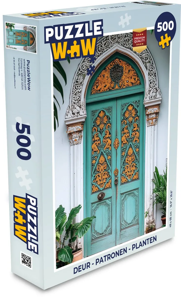 PuzzleWow Deur Patronen Planten Legpuzzel 500 Stuks - Tropisch