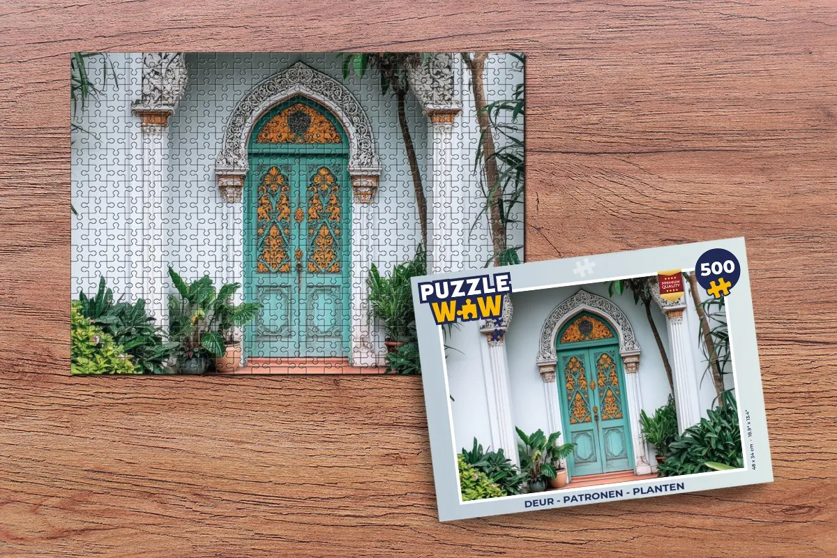 PuzzleWow Deur Patronen Planten Legpuzzel 500 Stuks - Tropisch