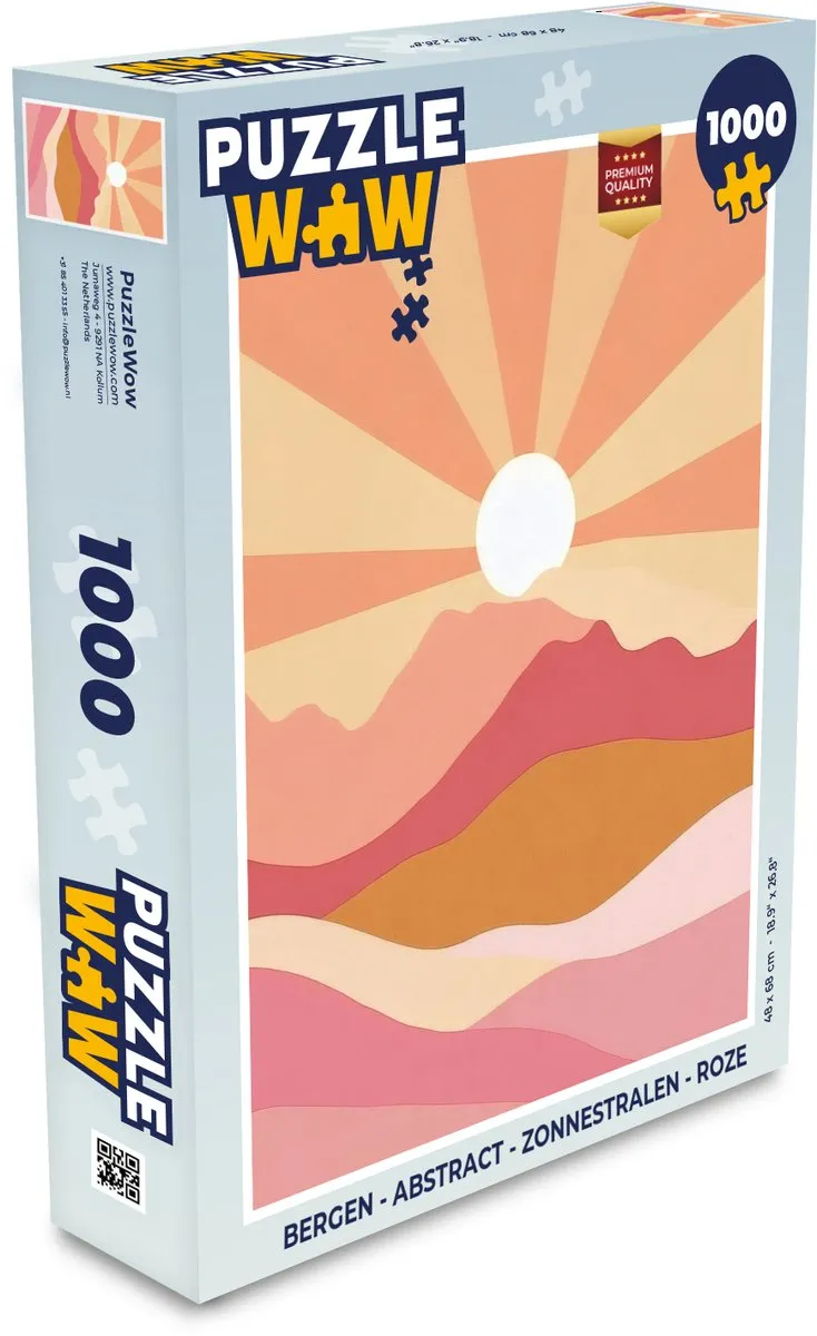 PuzzleWow Bergen Abstract Zonnestralen Legpuzzel 1000 Stuks