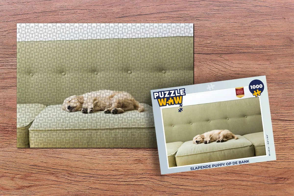 PuzzleWow Legpuzzel Slapende Puppy 1000 Stuks - Multicolor