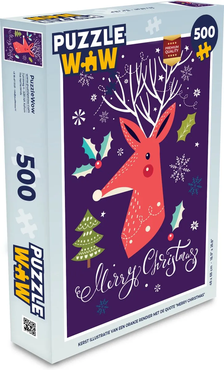 PuzzleWow Kerst Rendier Legpuzzel 500 Stuks