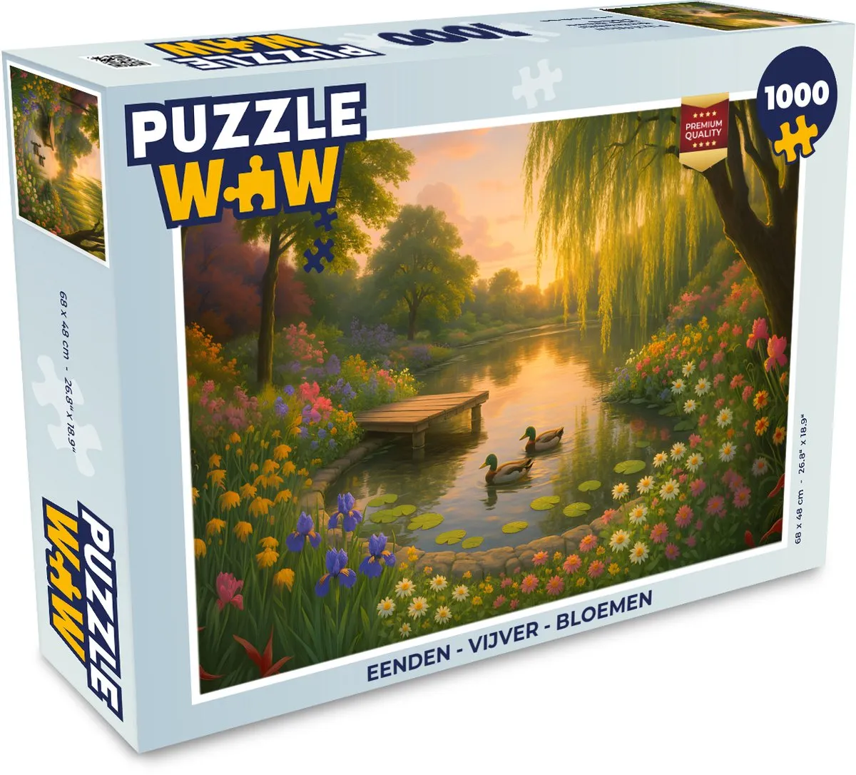 PuzzleWow Legpuzzel 1000 Stuks - Eenden & Vijver