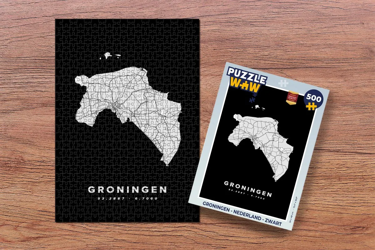 PuzzleWow Groningen Legpuzzel 500 Stuks - Multicolor