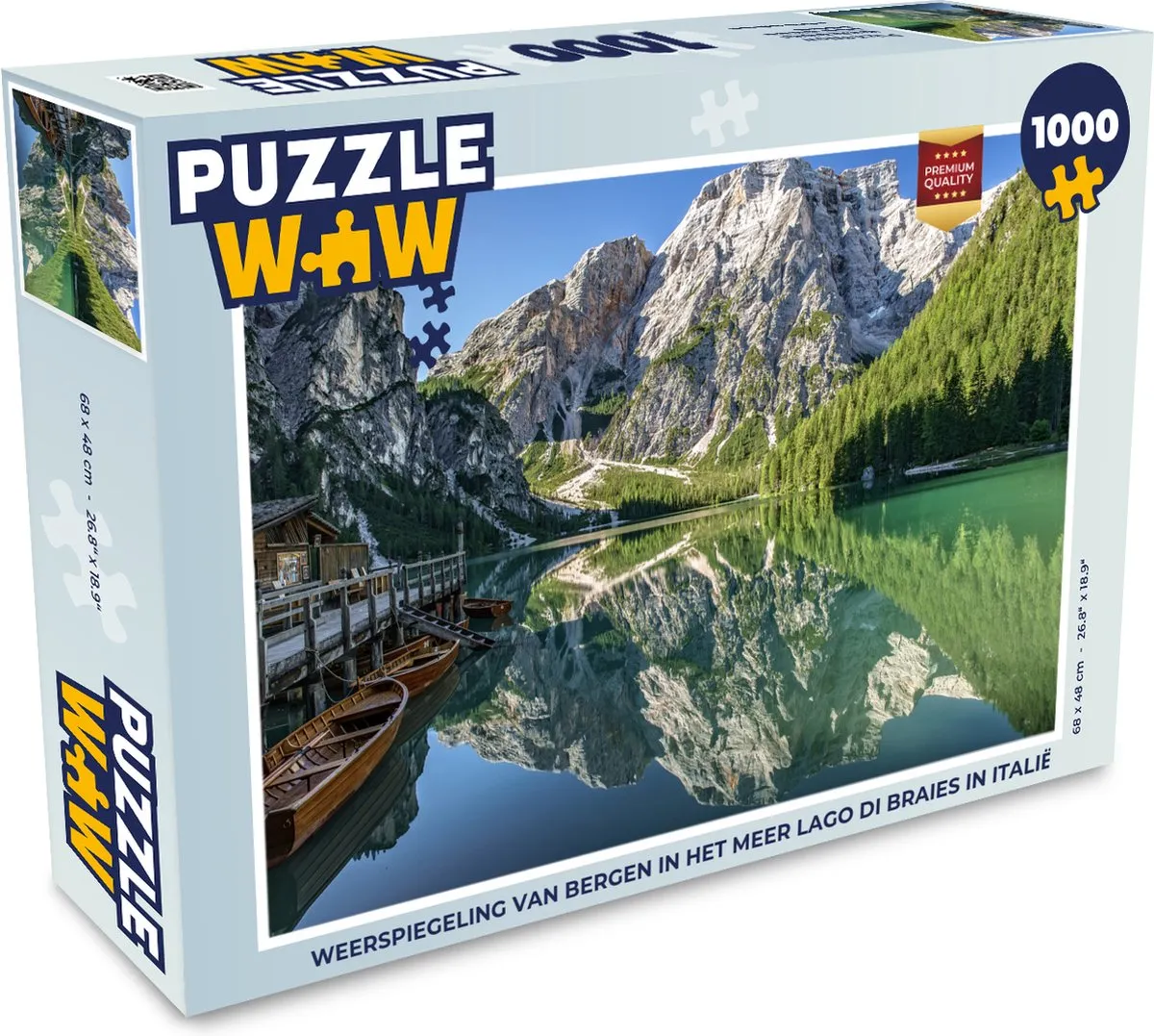 PuzzleWow Legpuzzel Lago di Braies 1000 Stuks