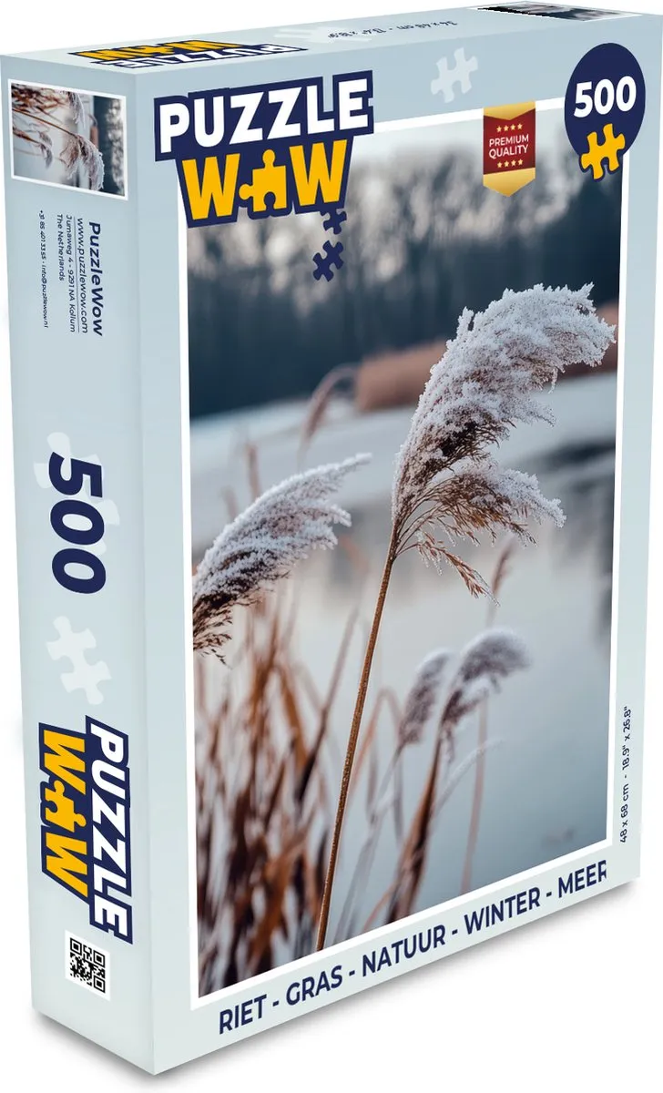 PuzzleWow Legpuzzel Riet/Gras/Natuur/Winter/Meer
