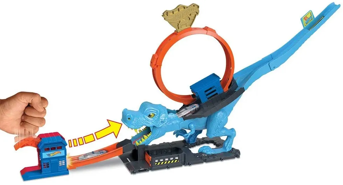 Hot Wheels City T-Rex Aanval HKX42 Speelgoed Racebaan - Multicolor - afbeelding 6 van 6
