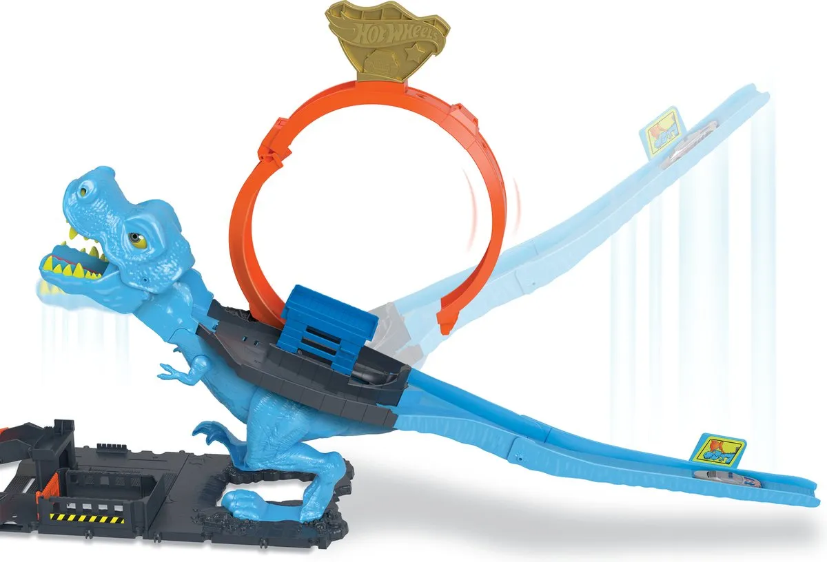 Hot Wheels City T-Rex Aanval HKX42 Speelgoed Racebaan - Multicolor