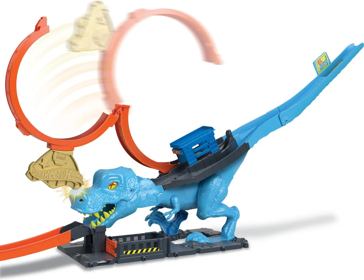 Hot Wheels City T-Rex Aanval HKX42 Speelgoed Racebaan - Multicolor