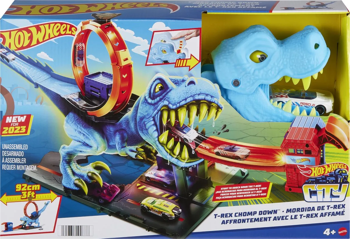 Hot Wheels City T-Rex Aanval HKX42 Speelgoed Racebaan