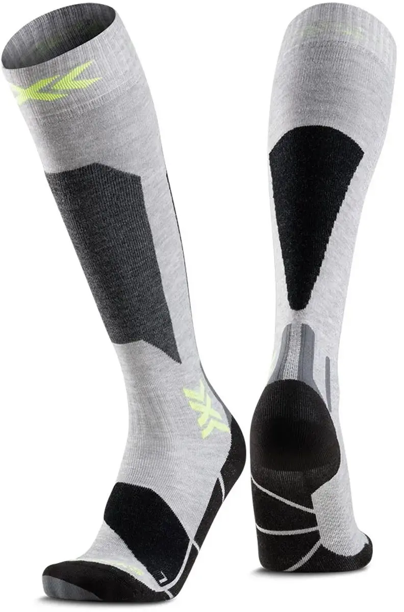 X-Socks Ski Discover OTC Skisokken Rhino Grijs/Geel 35-38