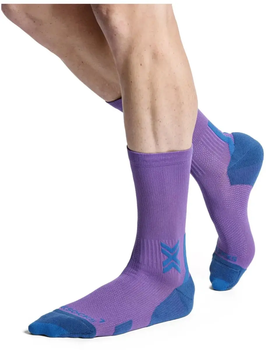 X-Socks Run Discover Crew Hardloopsokken Neobergine/X Black 39-41