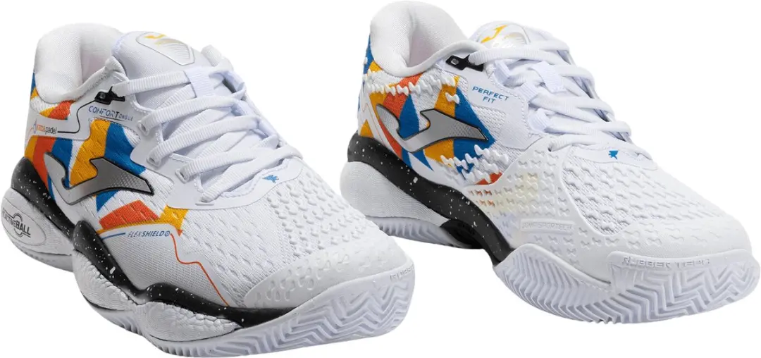 Joma Smash Men Padel Schoenen 44.5 - AG - White/Orange - afbeelding 3 van 6