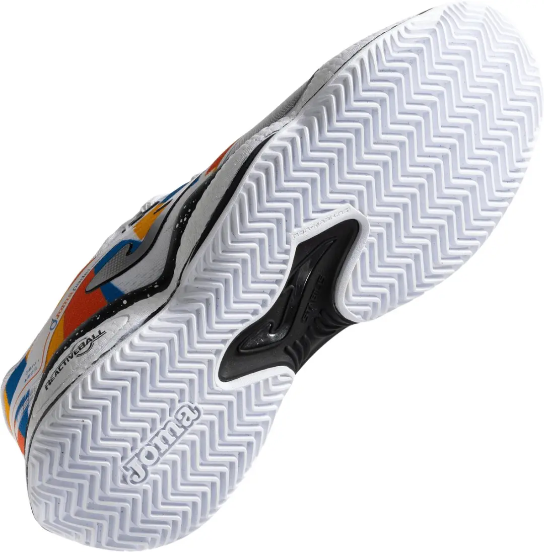 Joma Smash Men Padel Schoenen 44.5 - AG - White/Orange - afbeelding 2 van 6