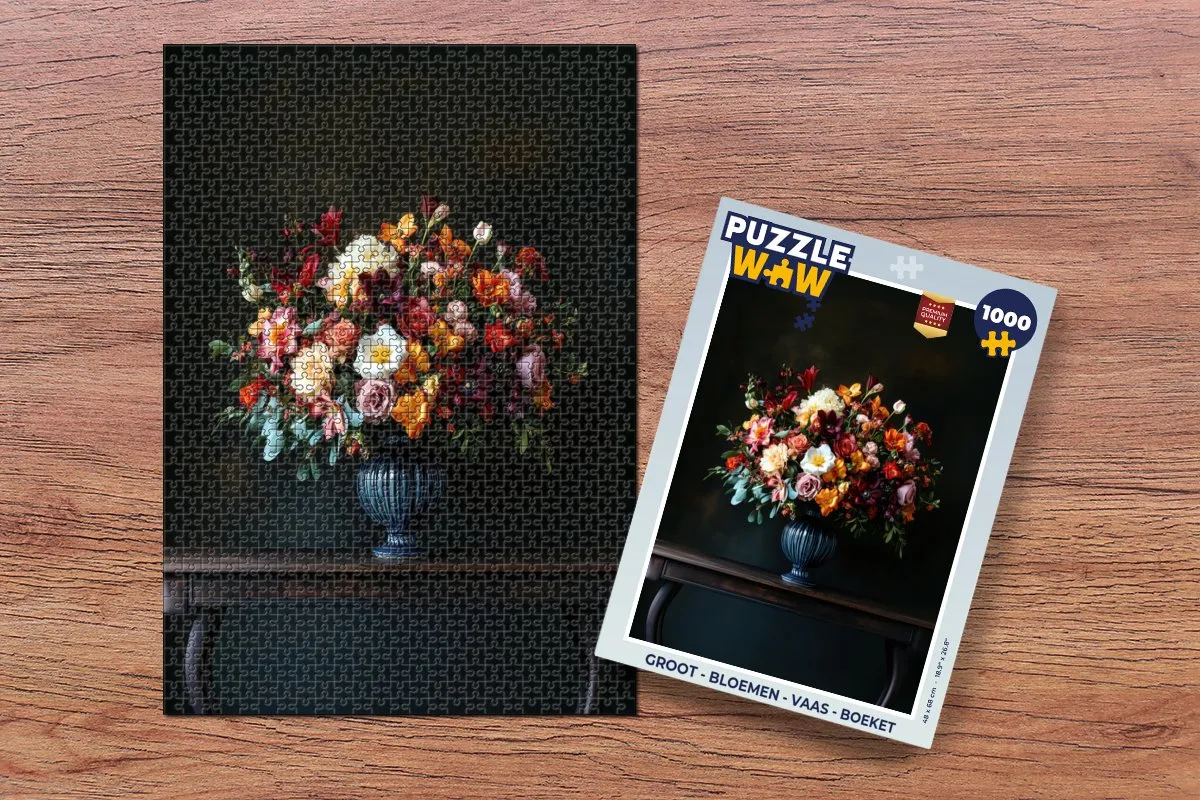 PuzzleWow Bloemen Vaas Legpuzzel 1000 Stuks