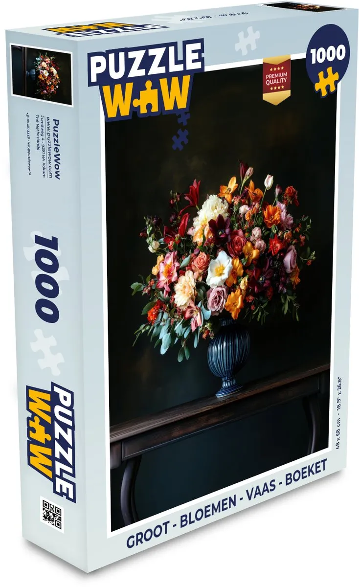 PuzzleWow Bloemen Vaas Legpuzzel 1000 Stuks