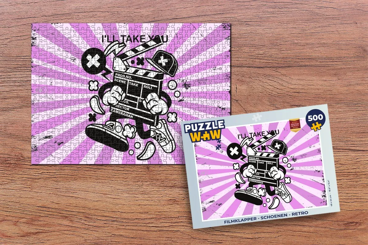 PuzzleWow Filmklapper Legpuzzel 500 Stuks - Multicolor