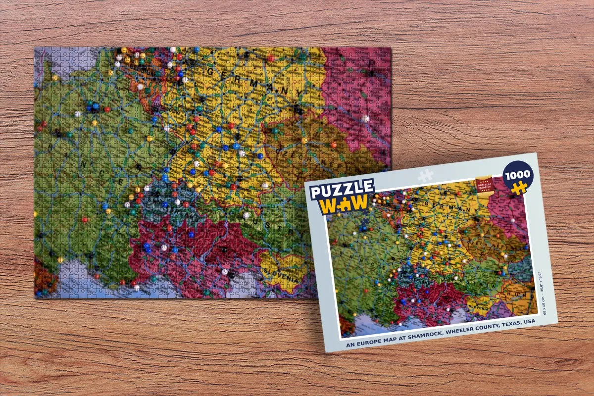 PuzzleWow Europa Pinpuzzel 1000 Stuks - Multicolor