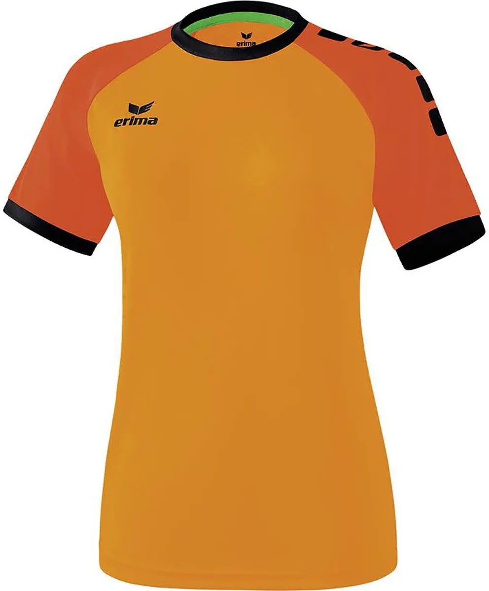 Erima Zenari 3.0 Shirt Korte Mouw Dames - Zwart / Mandarine / Oranje | Maat: 38