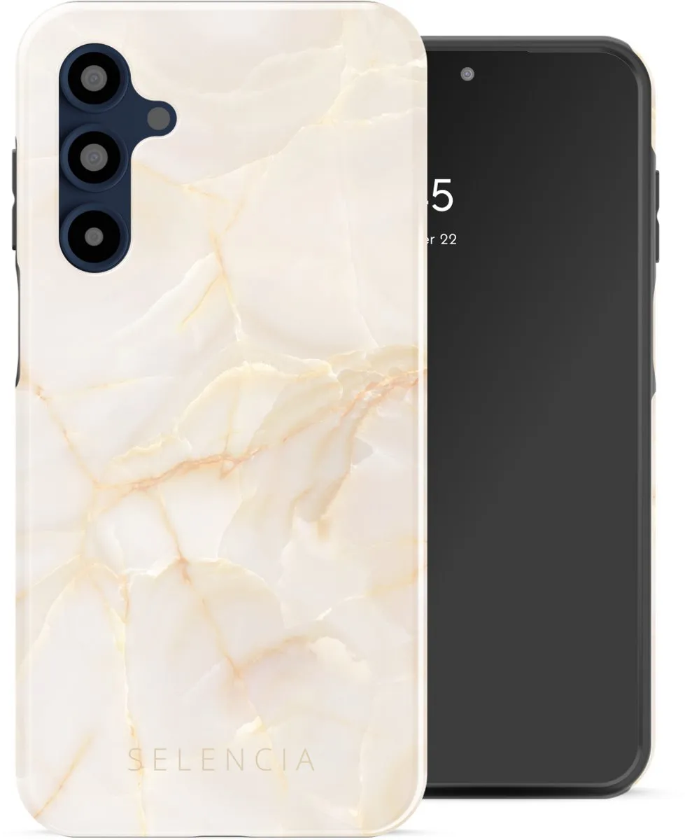 Selencia Hoesje Samsung Galaxy A16 Golden Beige Marble