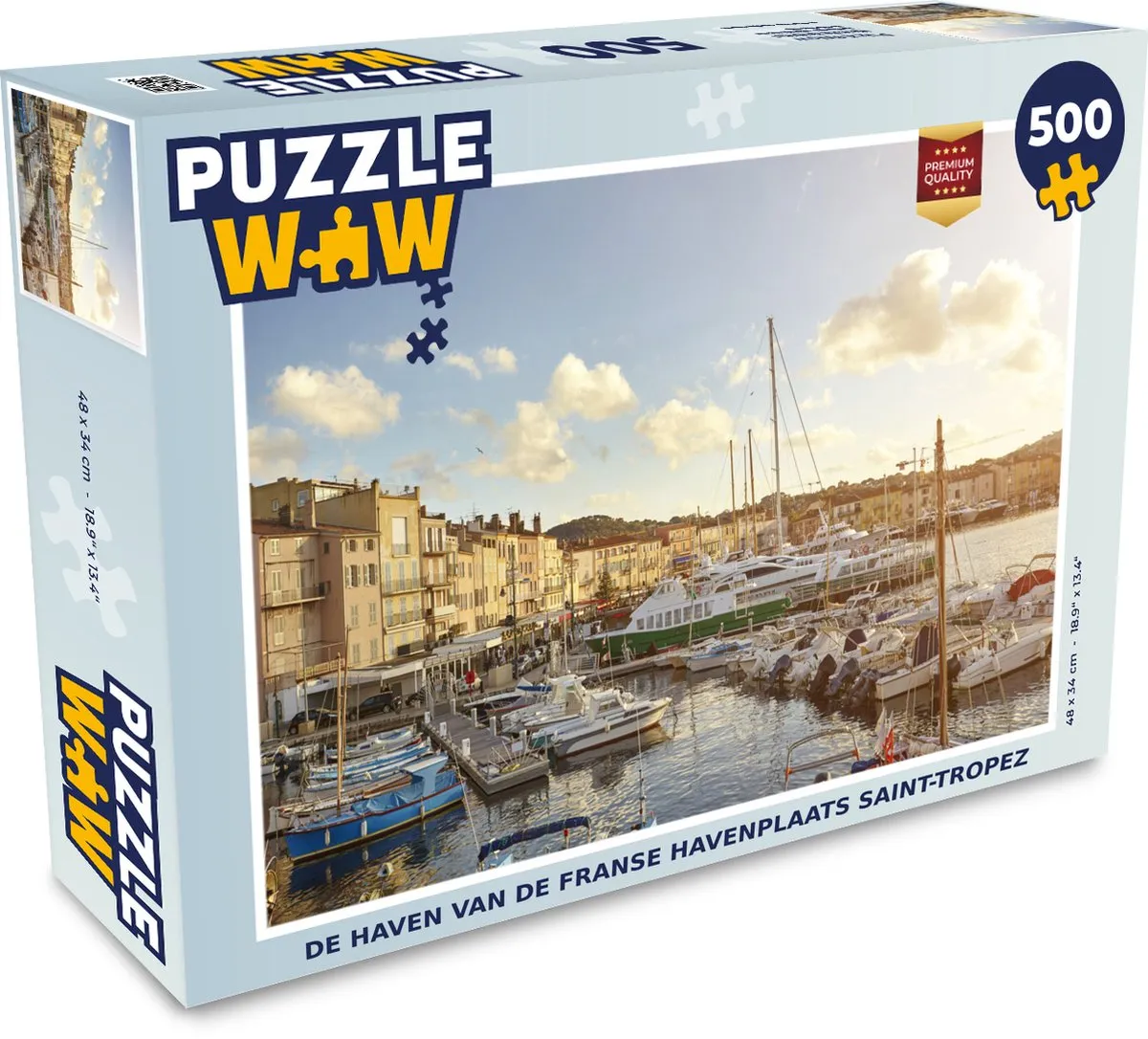 PuzzleWow De Haven van Saint-Tropez Legpuzzel 500 Stuks - Multicolor