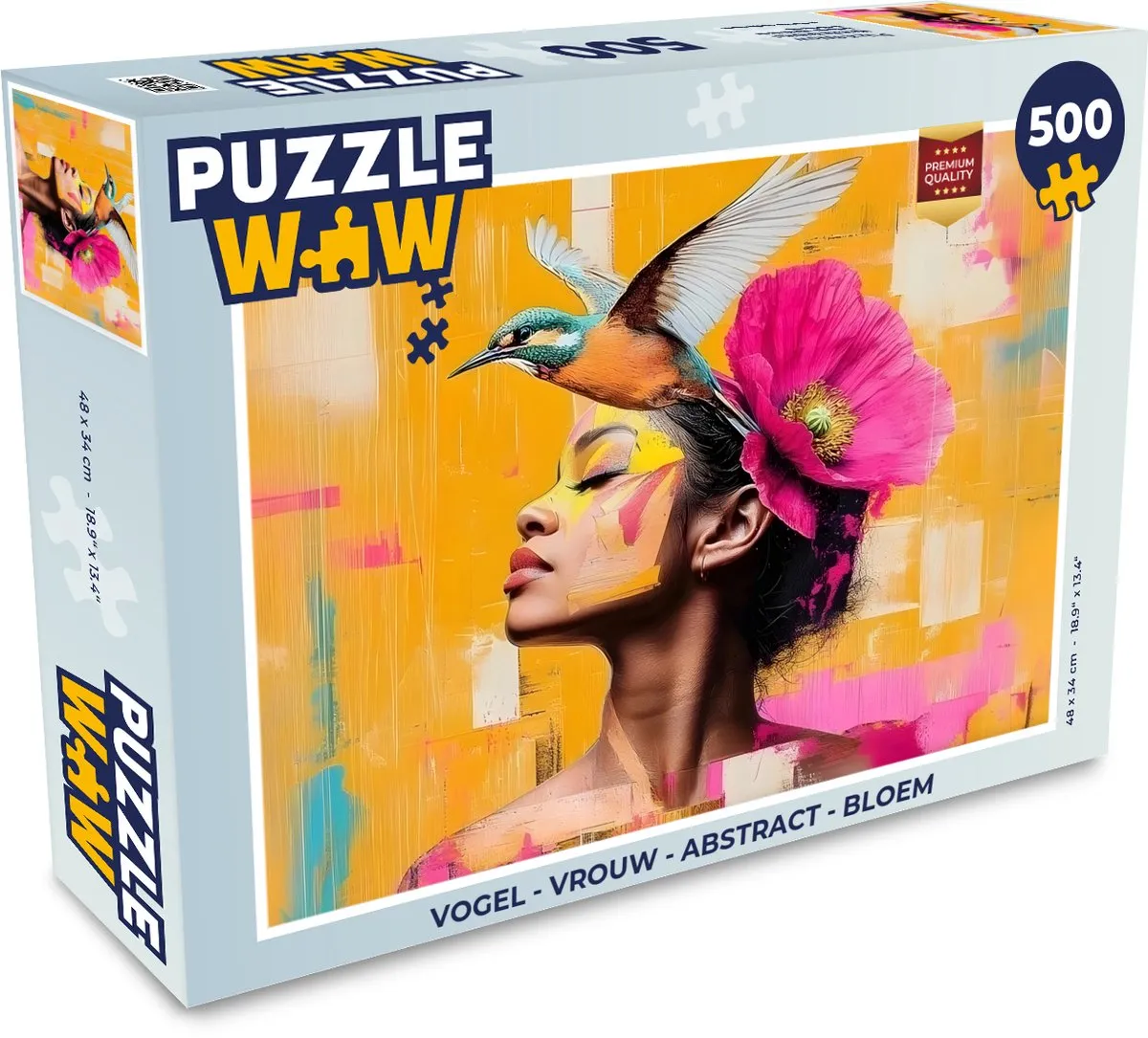 PuzzleWow Vogel Abstract Bloem Legpuzzel 500 Stuks - MPN 8721374597430