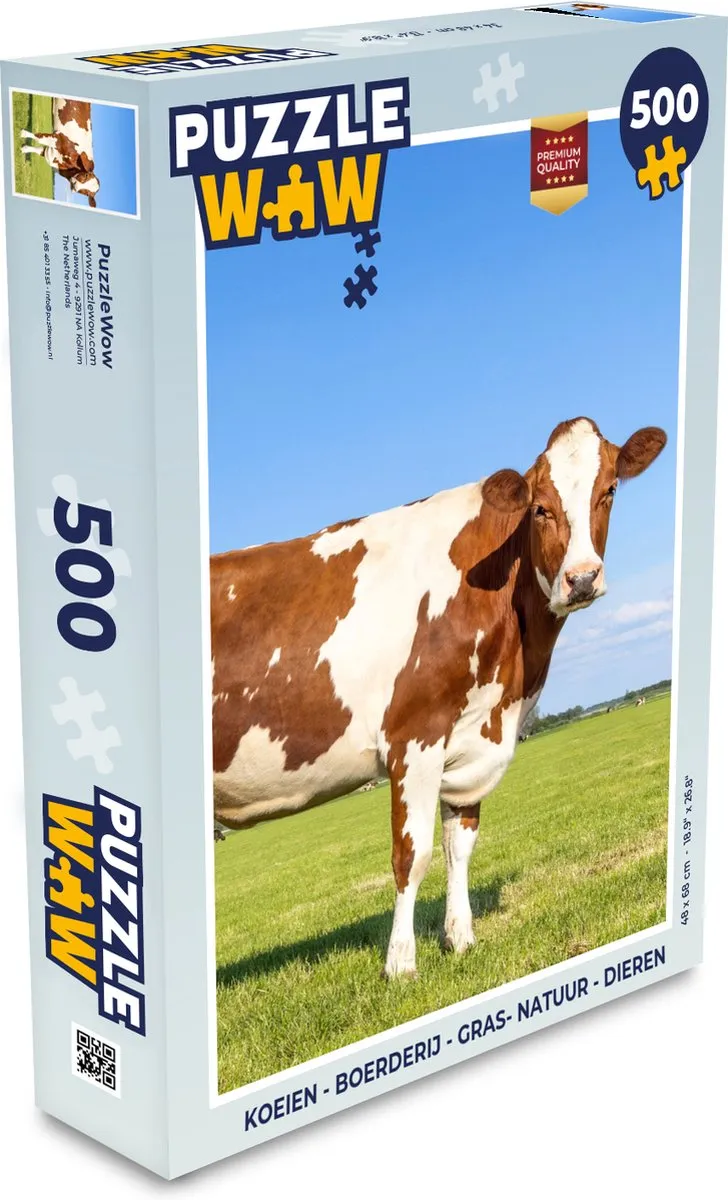 PuzzleWow Koeien Boerderij Legpuzzel 500 Stuks - Multicolor