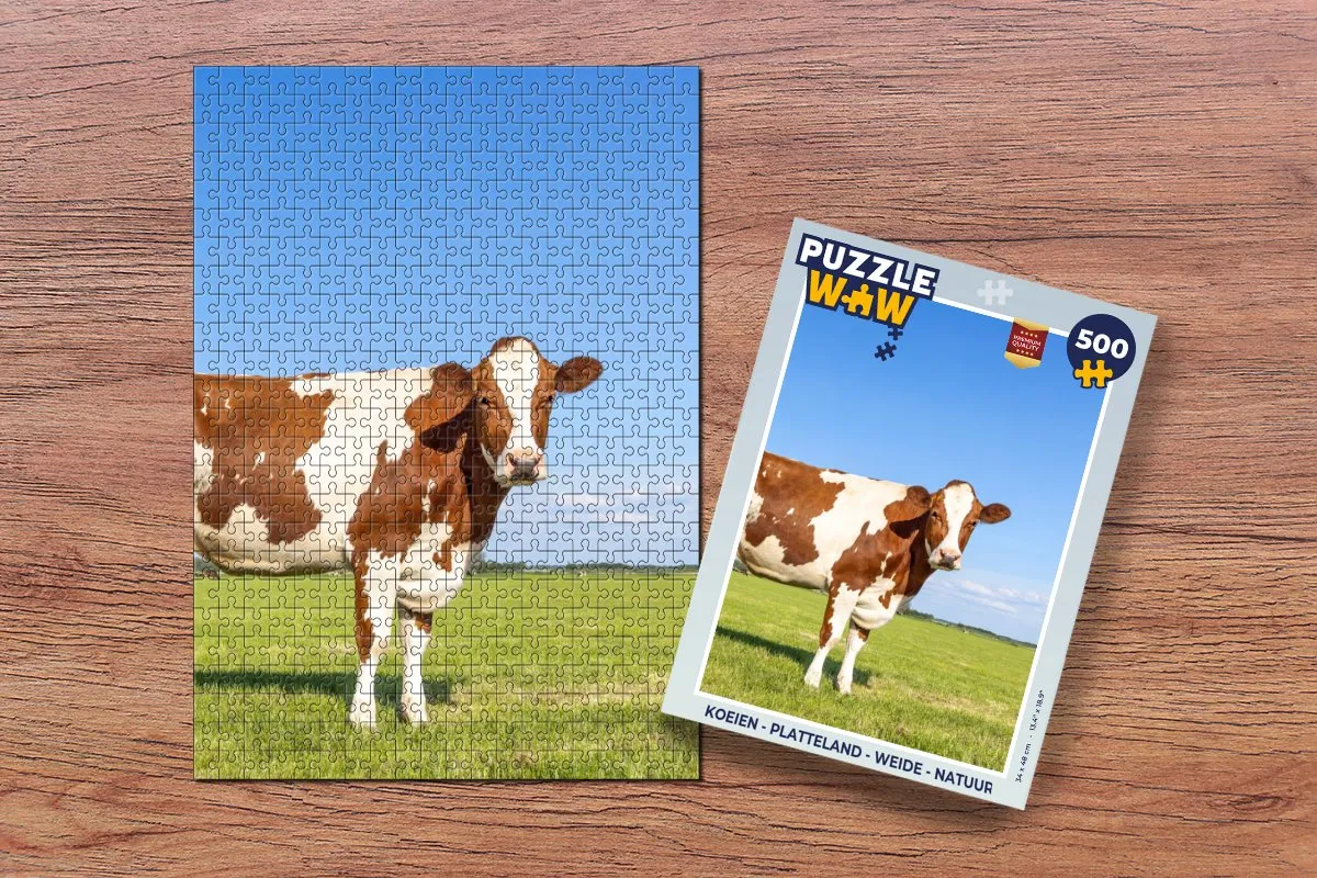 PuzzleWow Koeien Boerderij Legpuzzel 500 Stuks - Multicolor